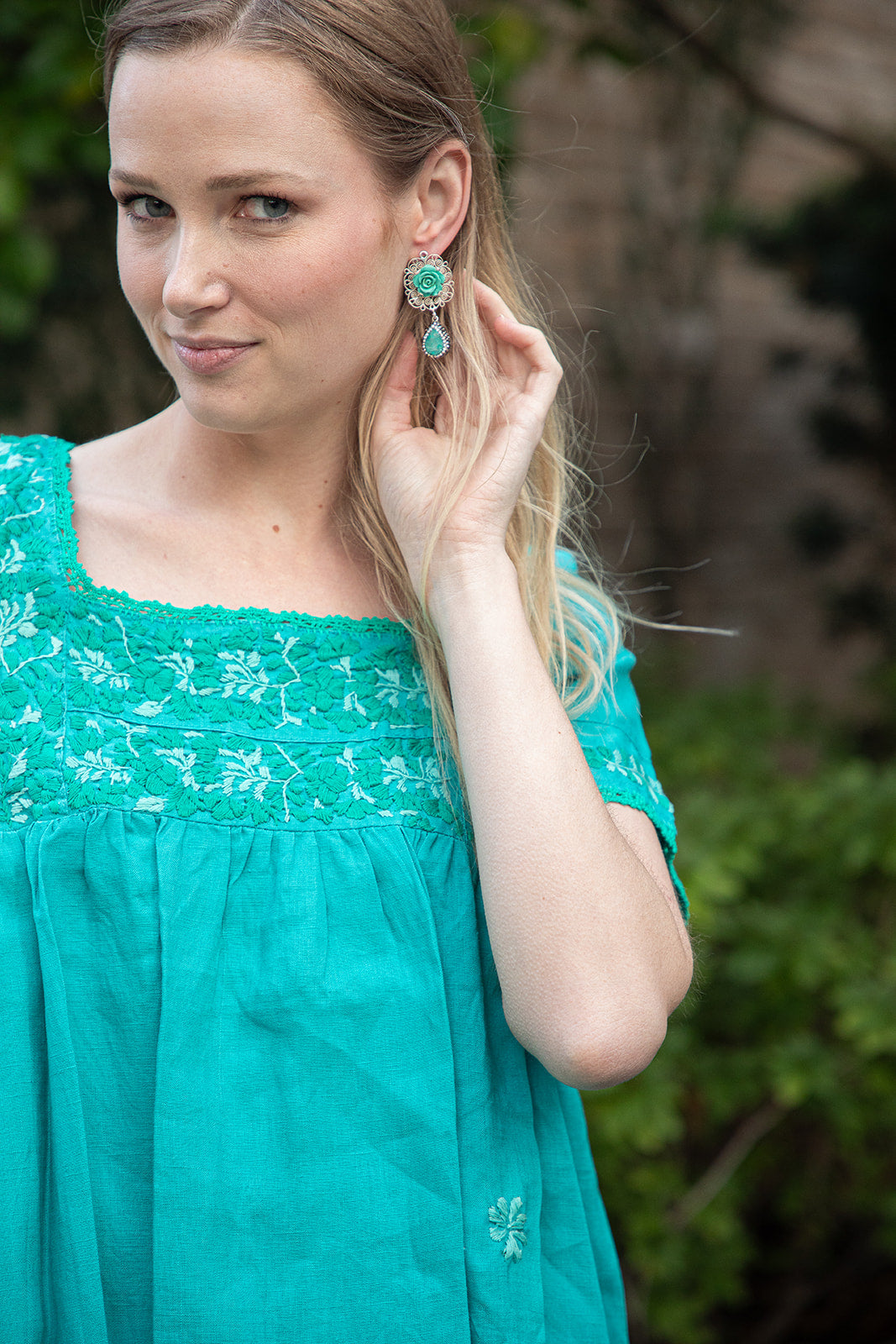 Sandra Dress | Turquoise Linen Sandra Dress | Turquoise Linen