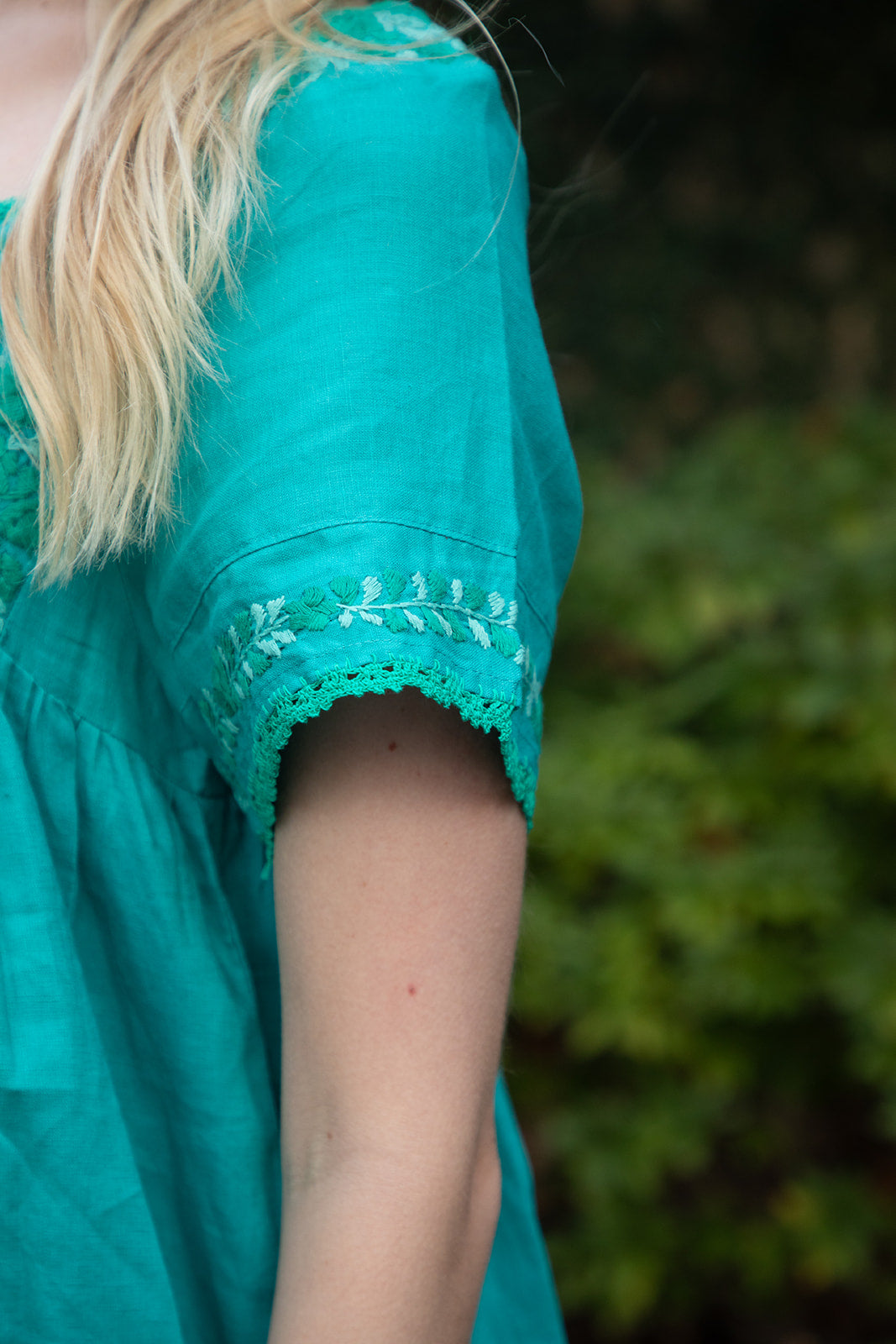 Sandra Dress | Turquoise Linen