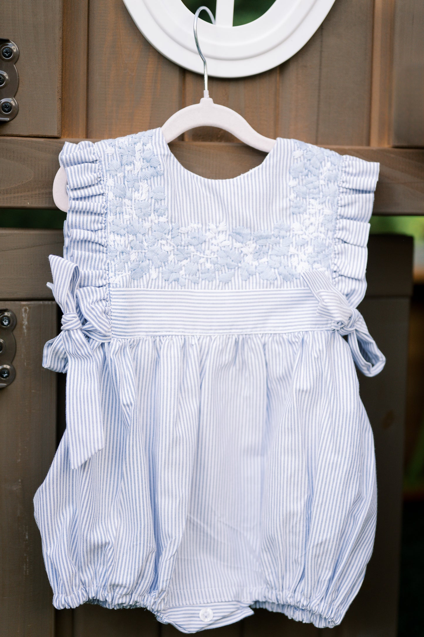 Ema Girl's Dress | Blue and White