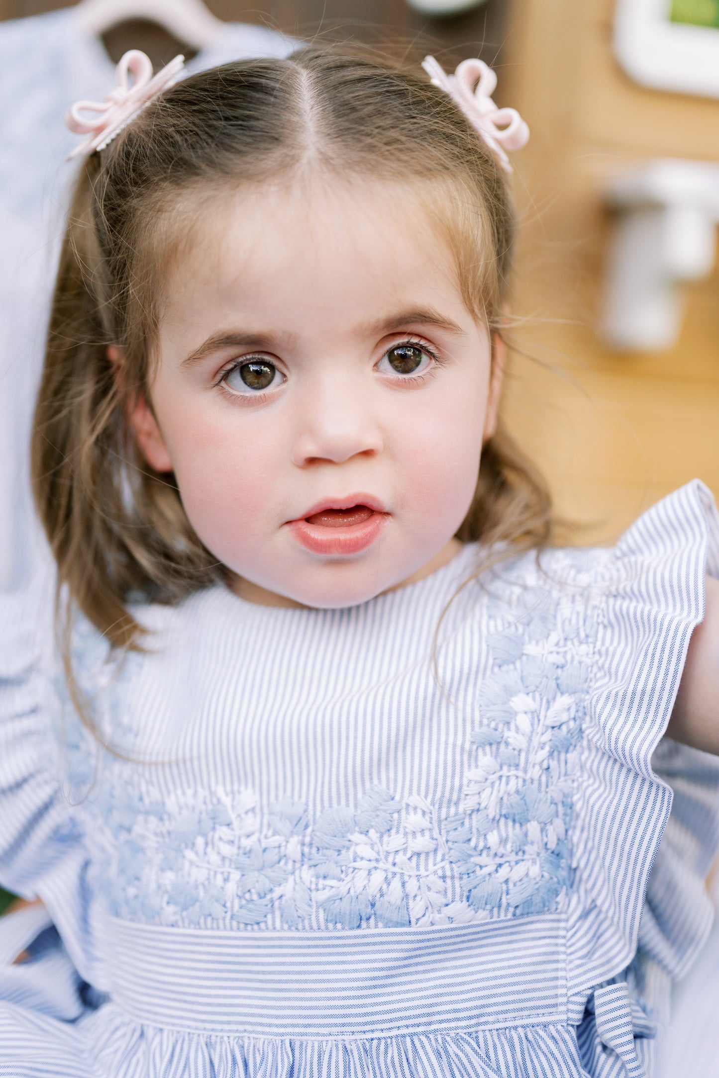 Ema Girl's Dress | Blue and White