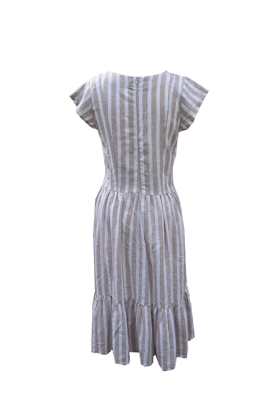 The Sadler Dress | Tan & White Stripes