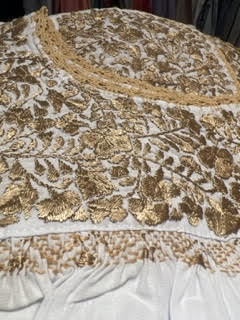 Traditional Dress | White with Silver Silk