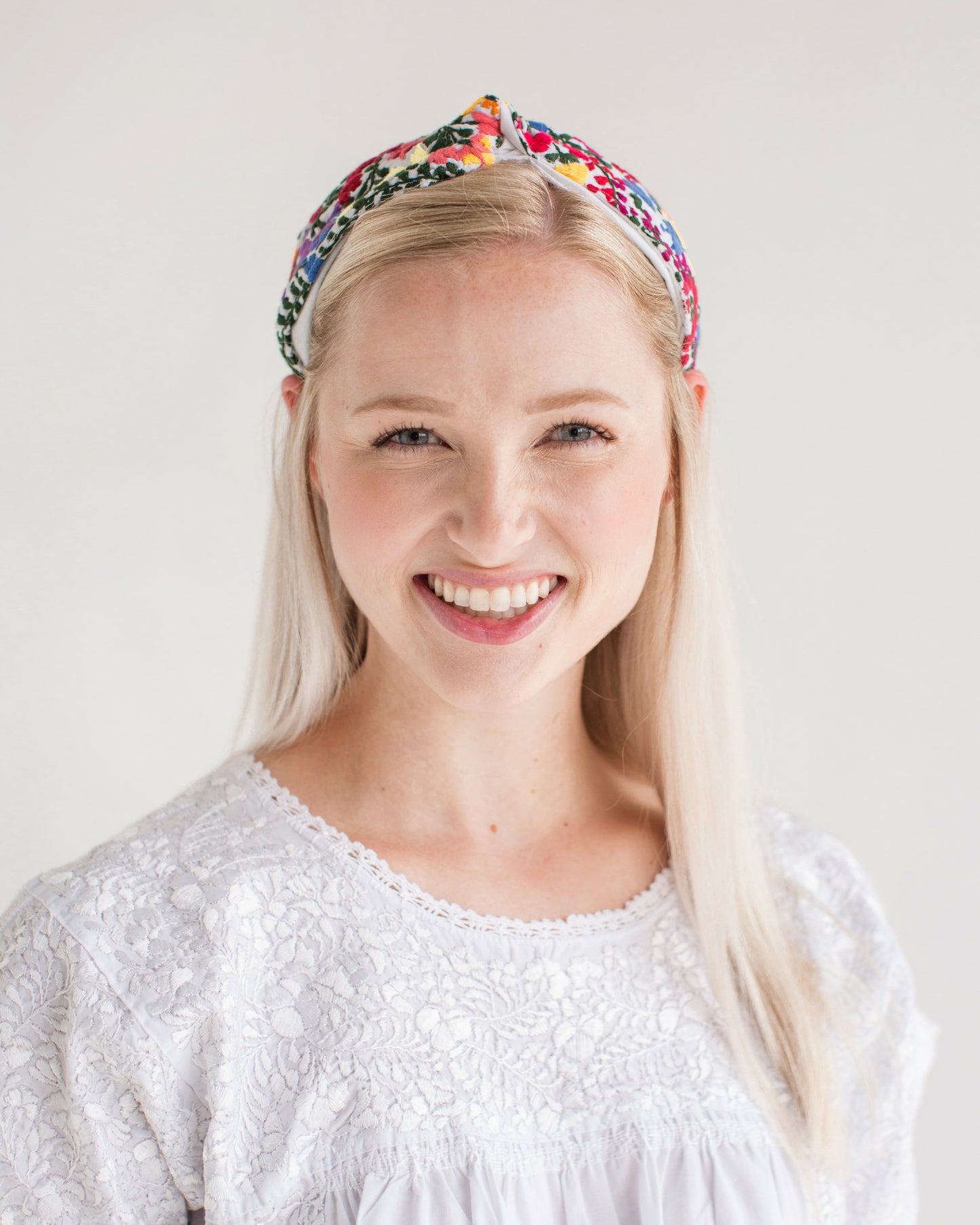 Frida Headband | White with Multicolor