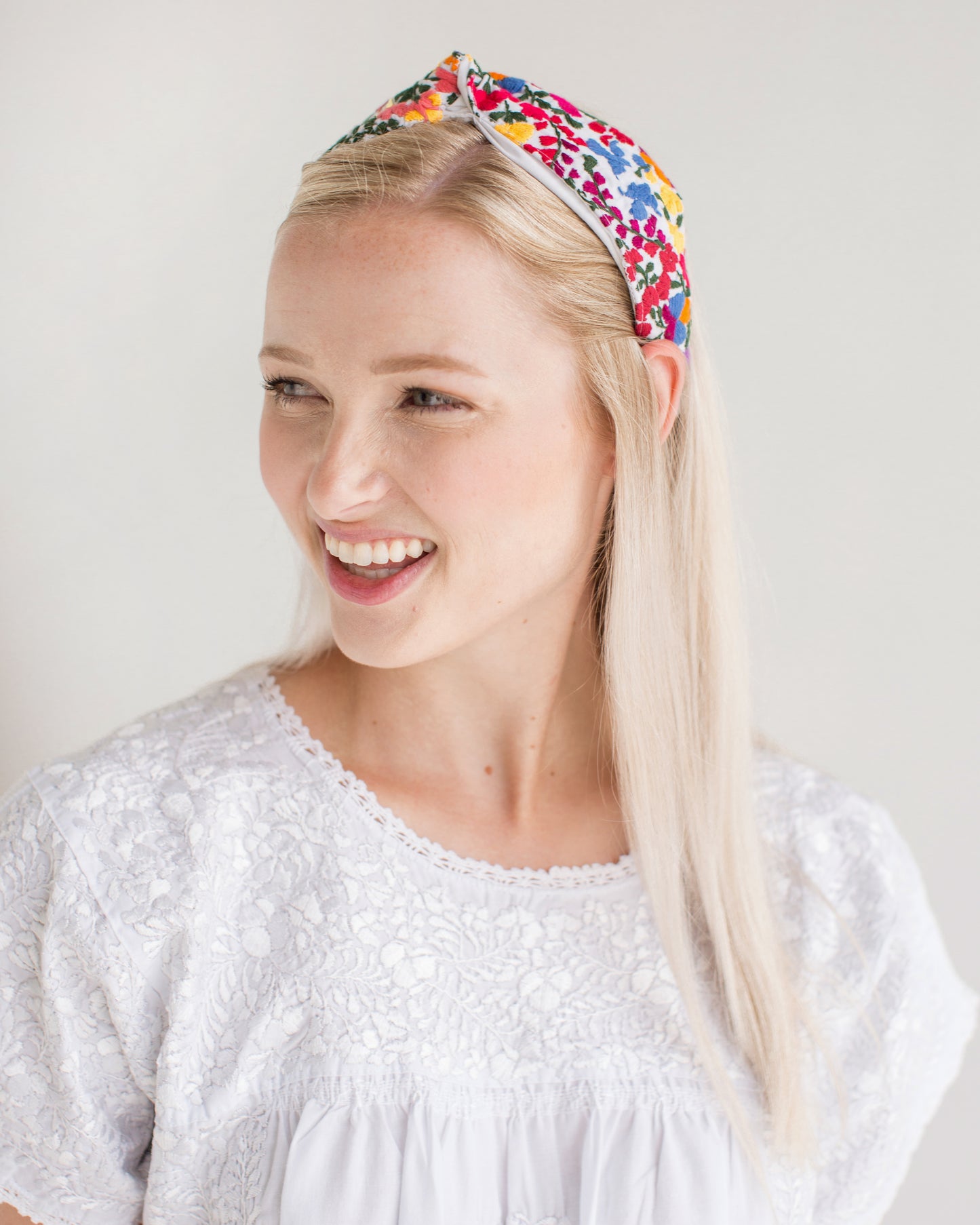 Frida Headband | White with Multicolor