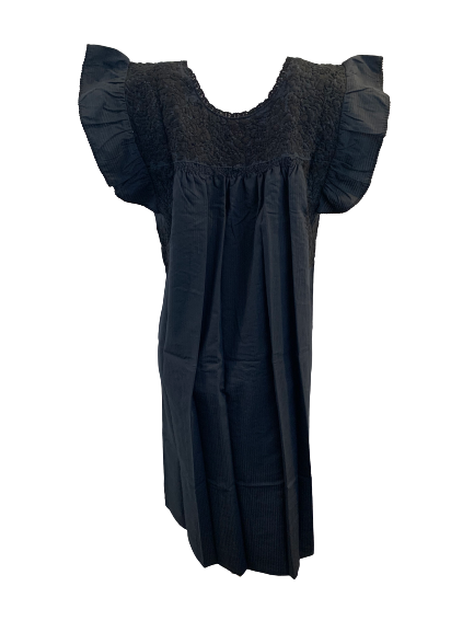 Sara Dress | Black Stripes with Black