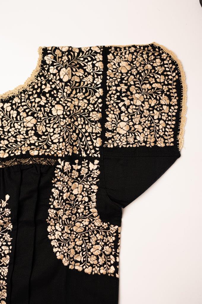 Traditional Dress | Black with Gold Silk  Margarita Mercantile