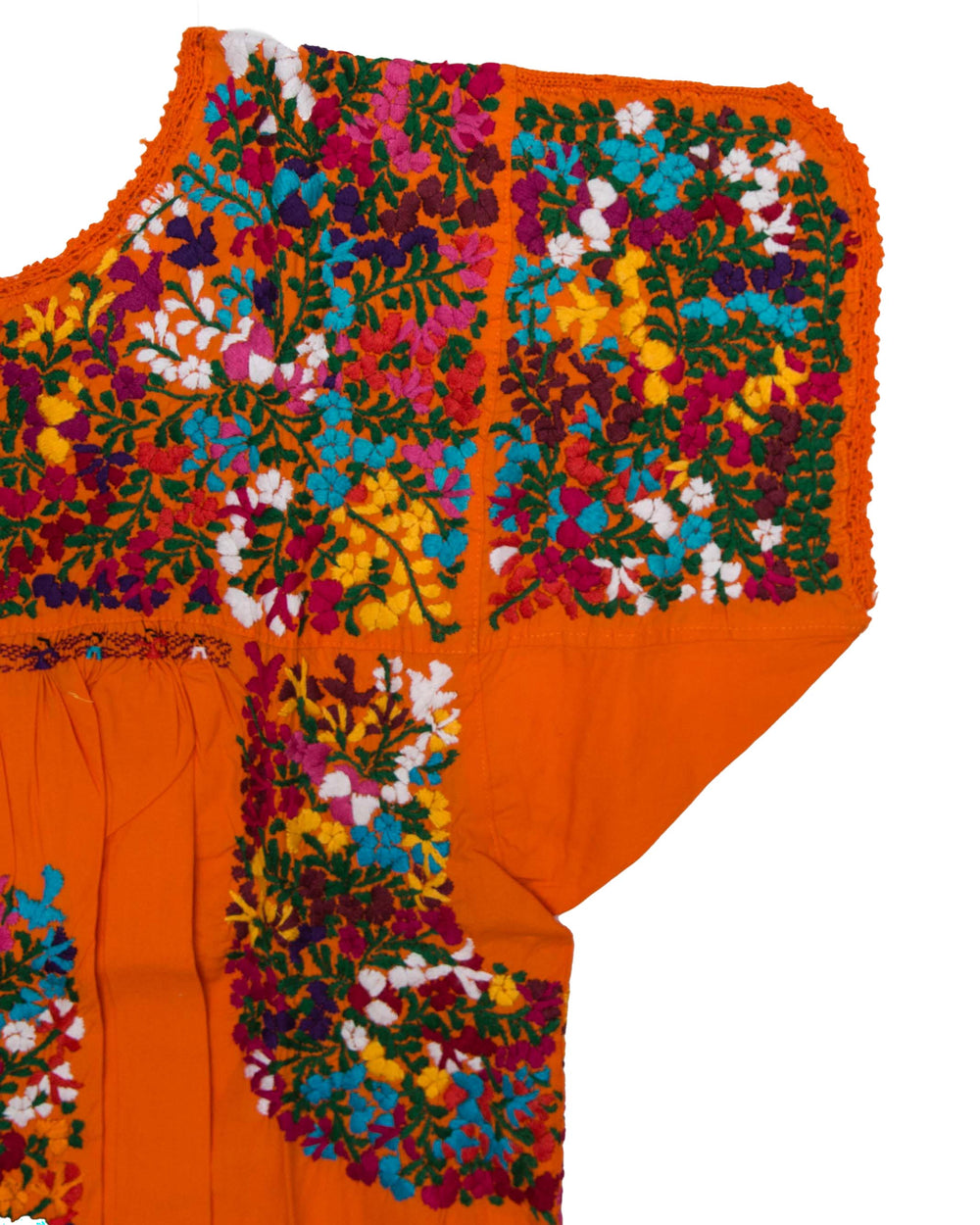 Traditional Dress | Orange with Multicolor