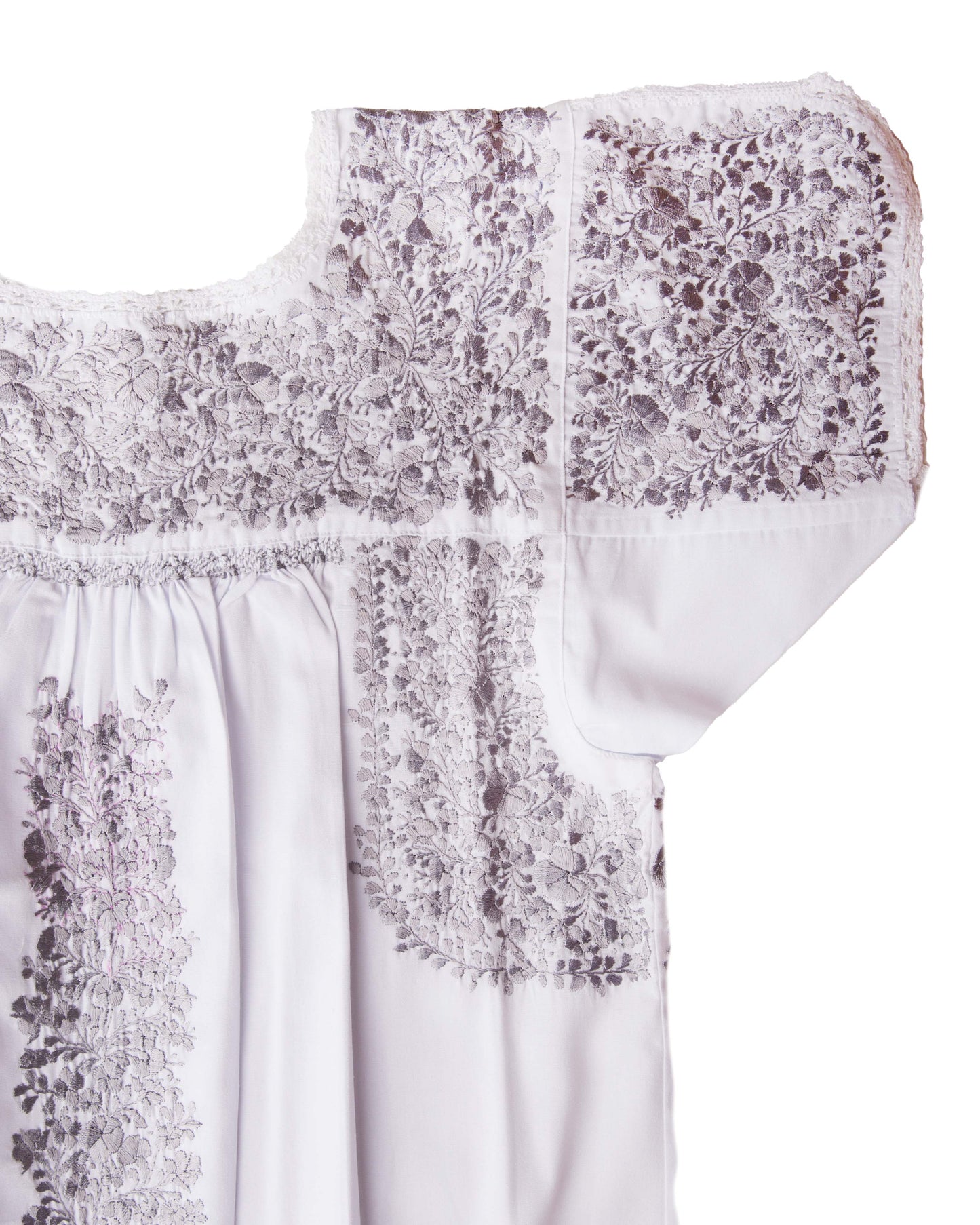 Traditional Dress | White with Silver Silk