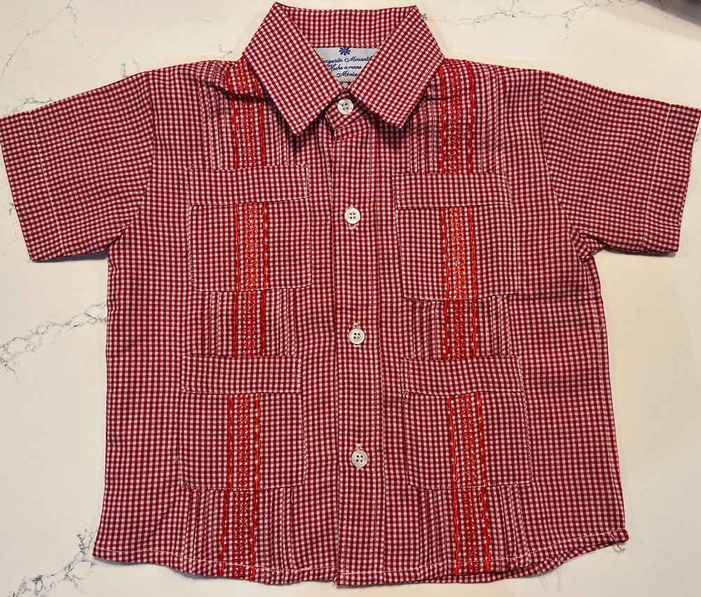 Boy’s Guayabera | red gingham