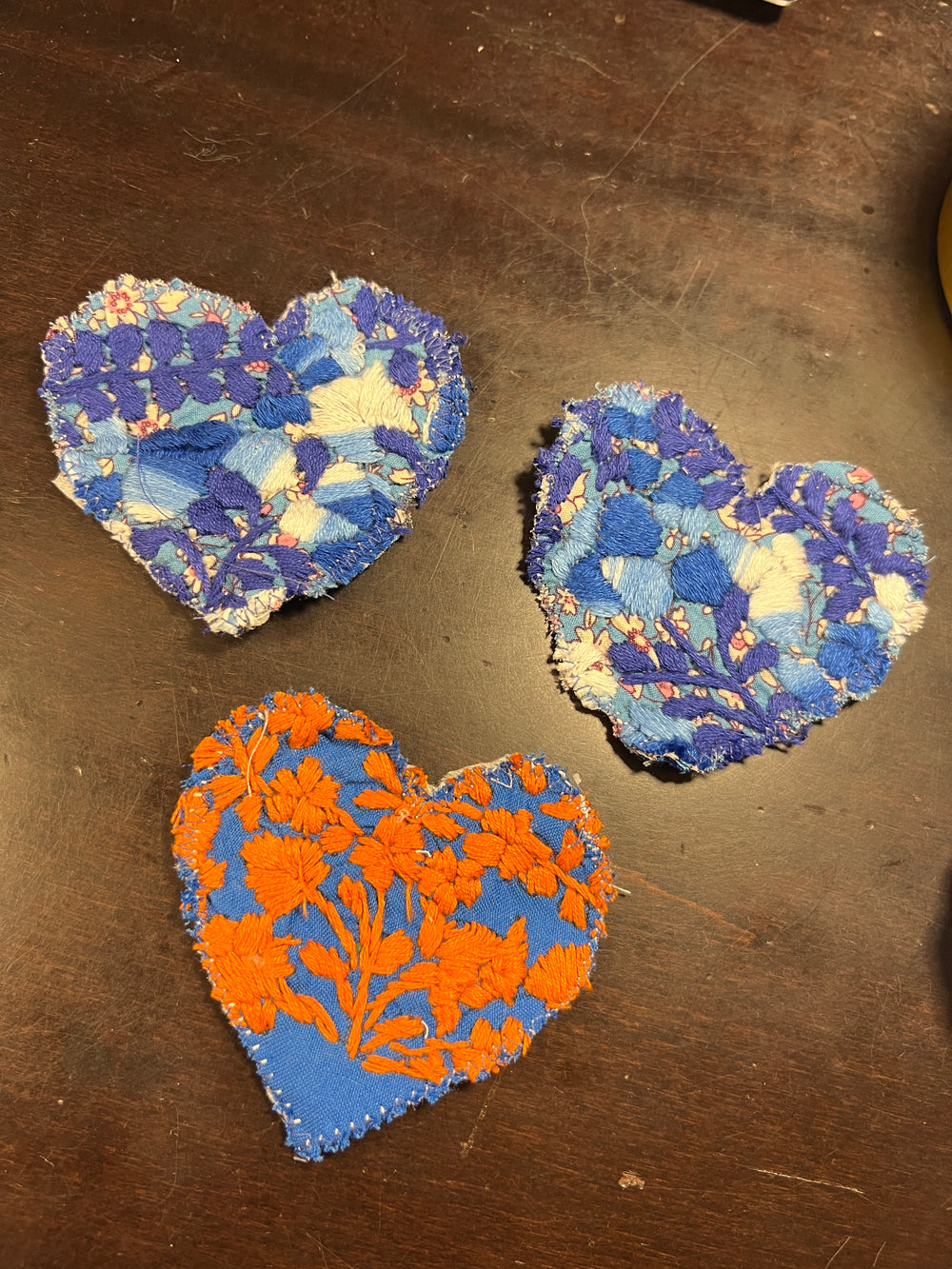 Heart Patches | Blue and Orange