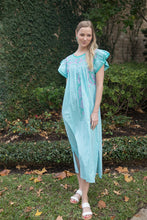 Load image into Gallery viewer, Mariana | Turquoise Maxi Gingham Dress with Lavender and Turquoise
