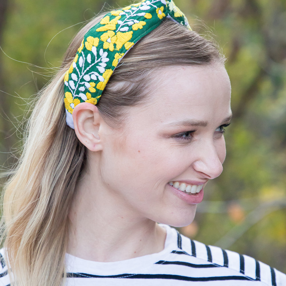 
                  
                    Frida Headband | Green with Gold and Green
                  
                