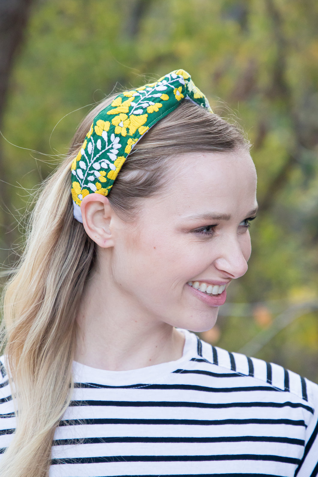Frida Headband | Green with Gold and Green