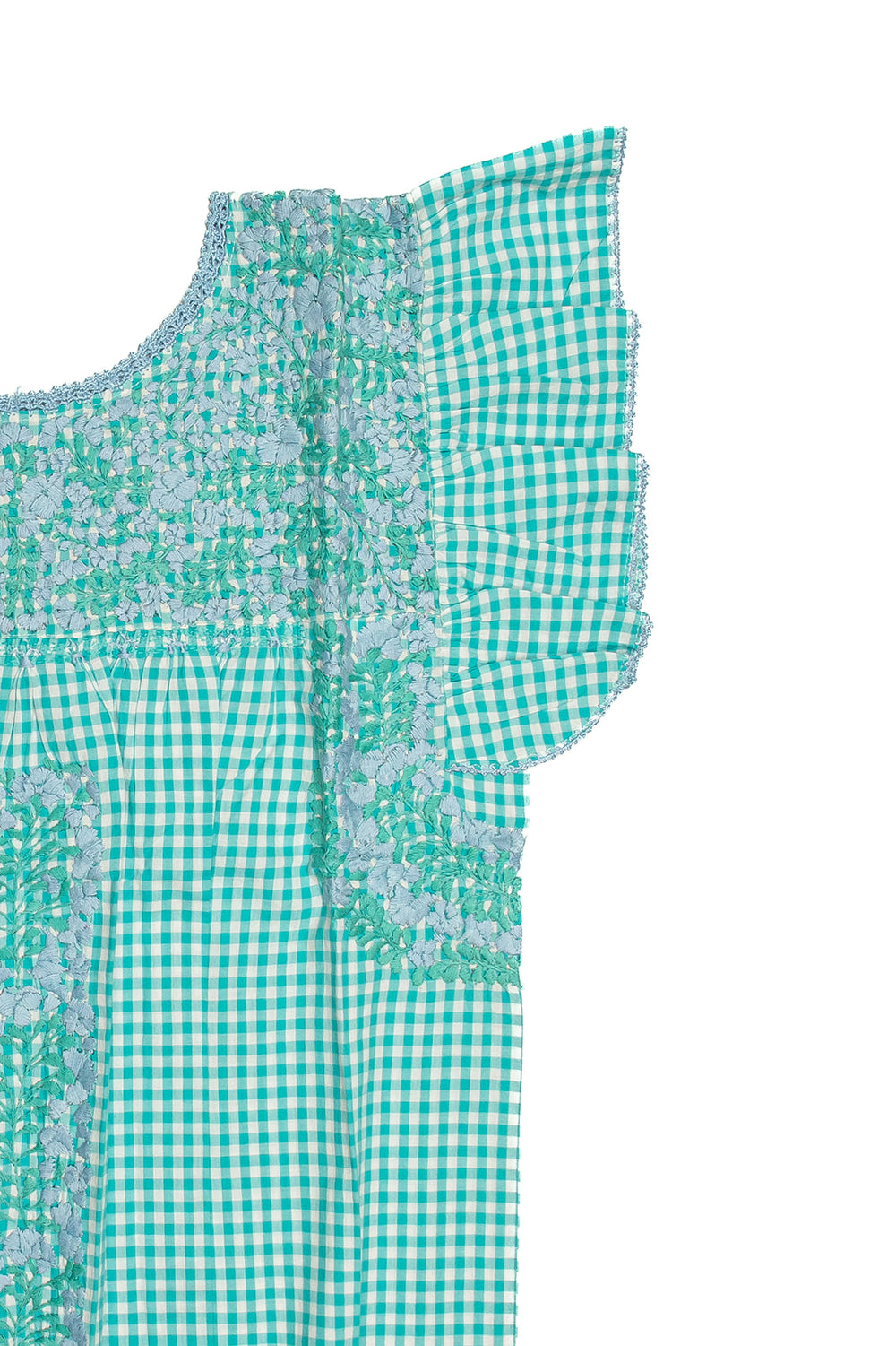 Sara | Turquoise Gingham with Blue and Turquoise