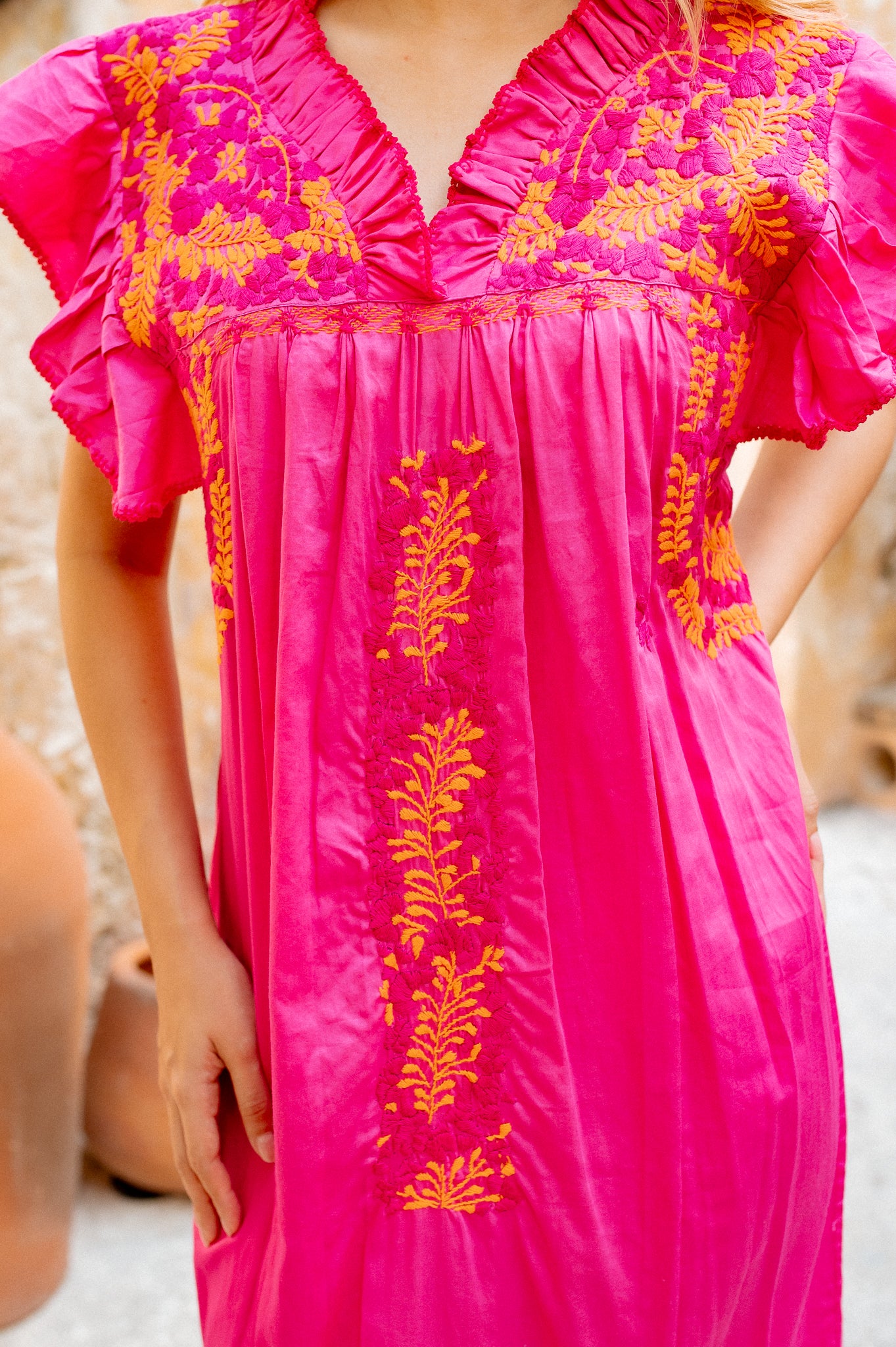 
                  
                    Antonia Pink Maxi Dress | Orange
                  
                