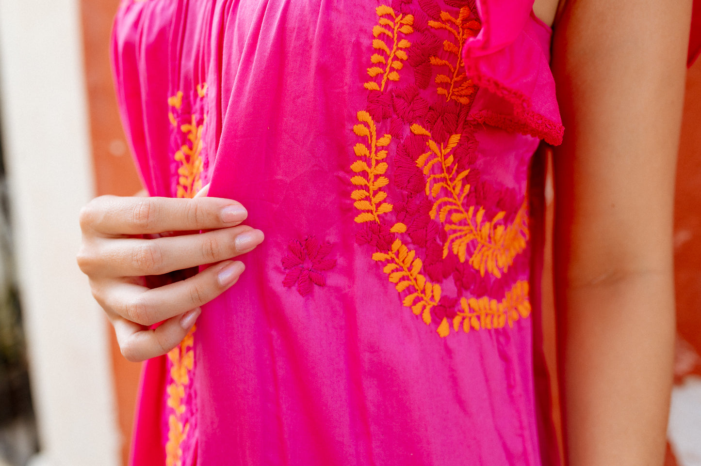 
                  
                    Antonia Pink Maxi Dress | Orange
                  
                