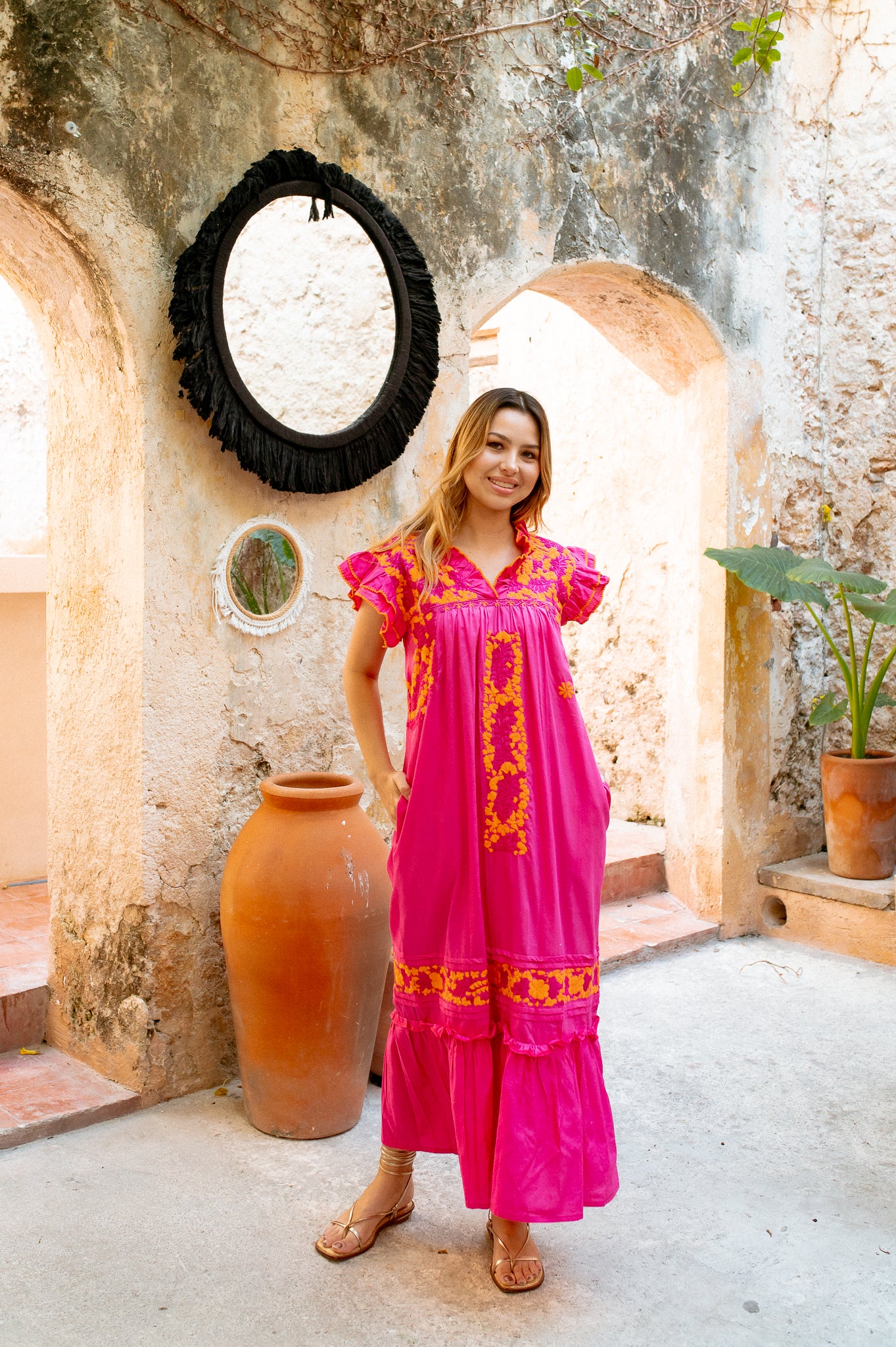 
                  
                    Antonia Pink Maxi Dress | Orange
                  
                