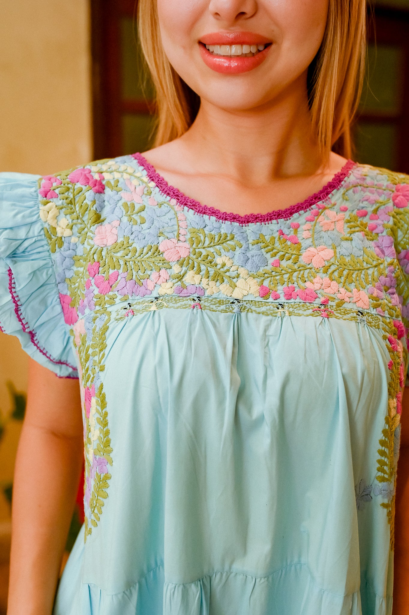 
                  
                    Gabriela Turquoise Dress | Pastel Multicolor
                  
                