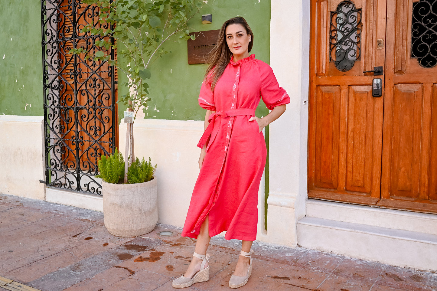 
                  
                    Paola Shirt Dress | Pink with ombre Pink
                  
                