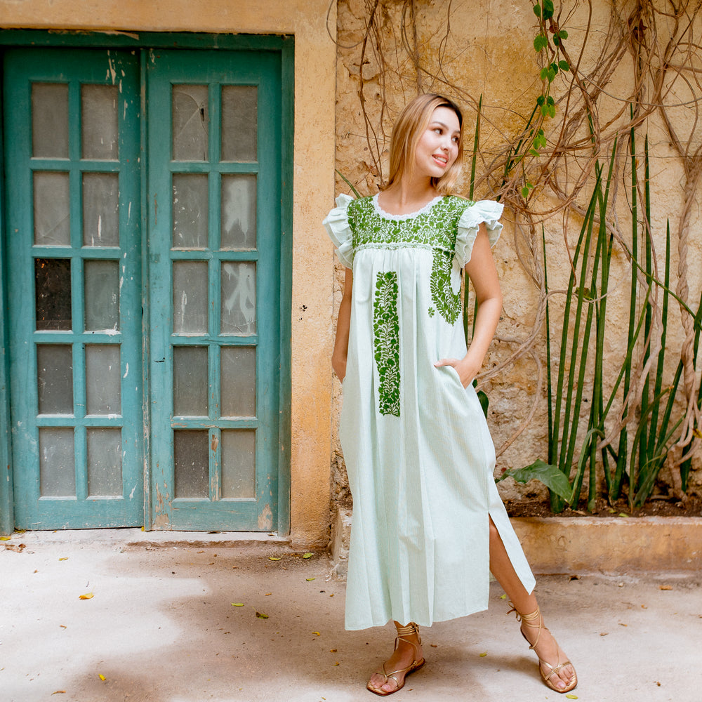 mariana linen dress A-line Silhouette V-neck Linen Dress MARIANA, Wedding Guest Dress, Custom Fit