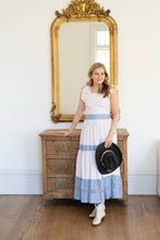 Load image into Gallery viewer, Eugenia Deshilado Dress | Gingham and Blue Flowers
