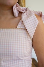 Load image into Gallery viewer, Eugenia Deshilado Dress | Gingham and Pink Flowers
