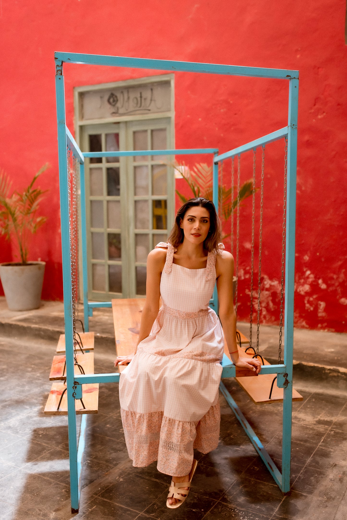 
                  
                    Eugenia Deshilado Dress | Gingham and Pink Flowers
                  
                