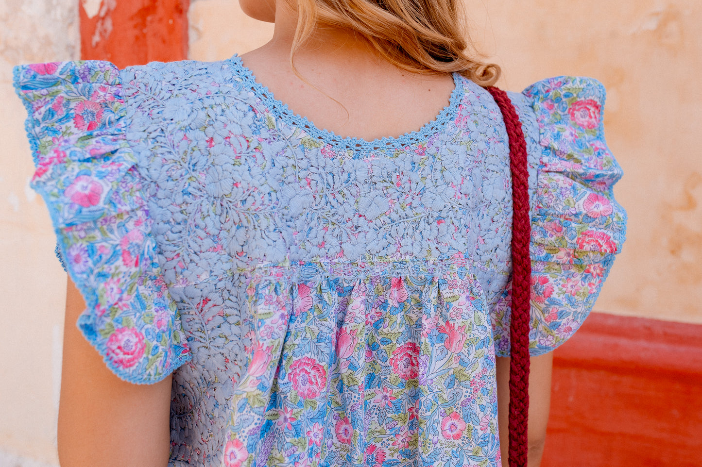 
                  
                    Sara Dress | Blue Floral with Blue
                  
                