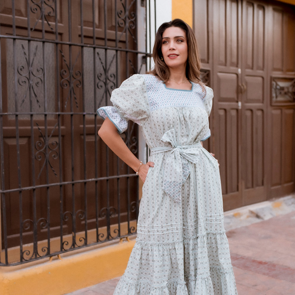
                  
                    Lourdes Dress | Punto de Cruz with Deshilado
                  
                