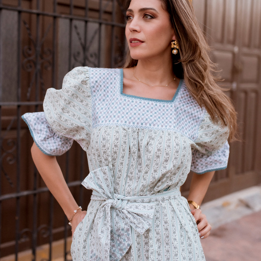 
                  
                    Lourdes Dress | Punto de Cruz with Deshilado
                  
                