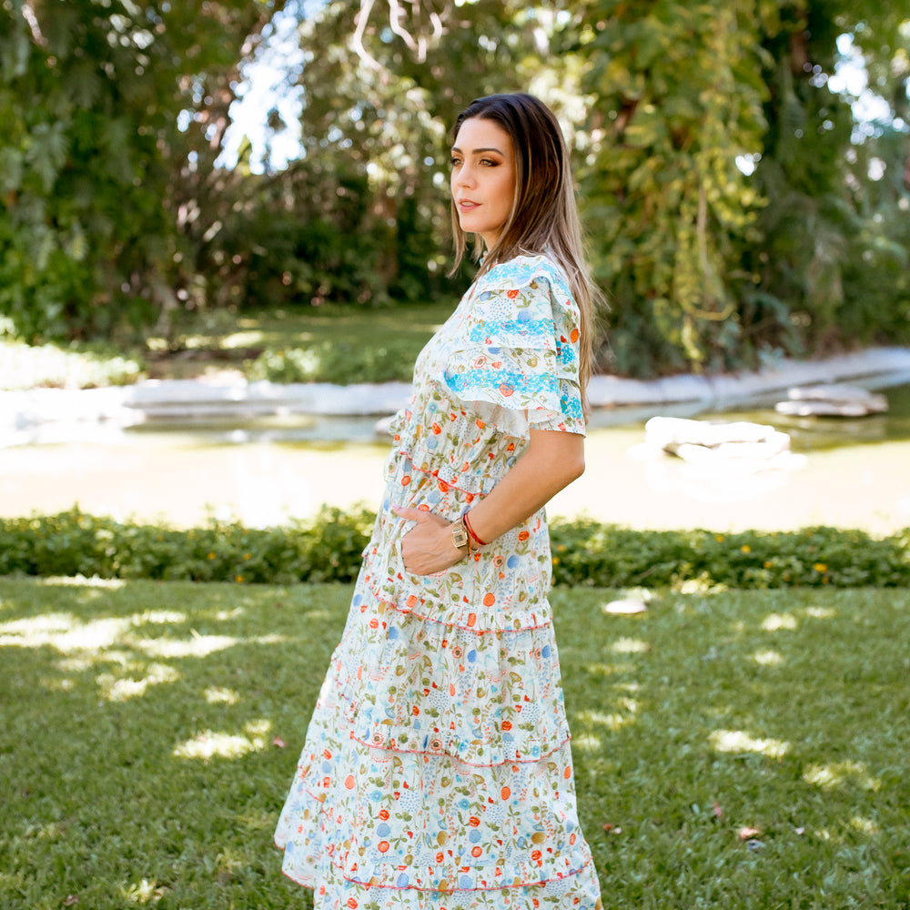 
                  
                    Pilar Dress Dress | Punto de Cruz Floral Print
                  
                