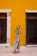 Load image into Gallery viewer, Cazadora Dress | Punto de Cruz  Green Tiger Print
