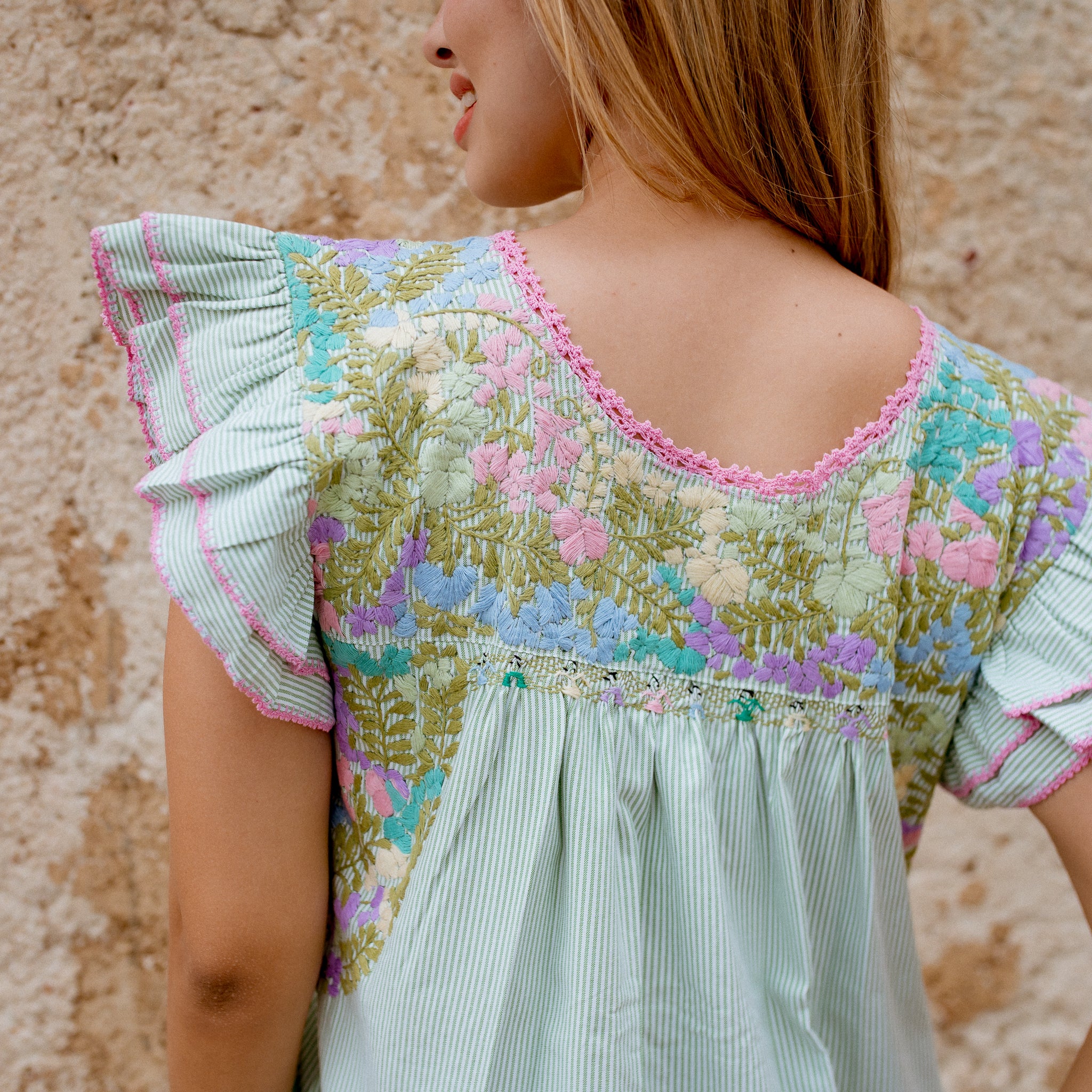pastel multicolor dress Never Fully Dressed Multicolor Pastel Lucia Sheer Dress - BOPF