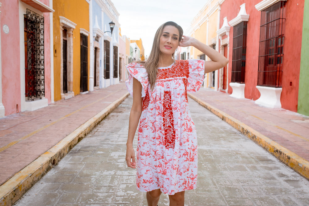 Sara Dress | Burnt Orange - Toile