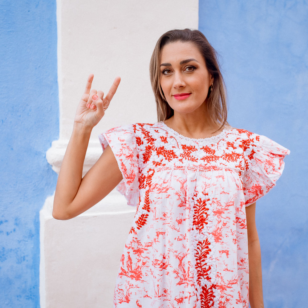 
                  
                    Sara Dress | Burnt Orange - Toile
                  
                