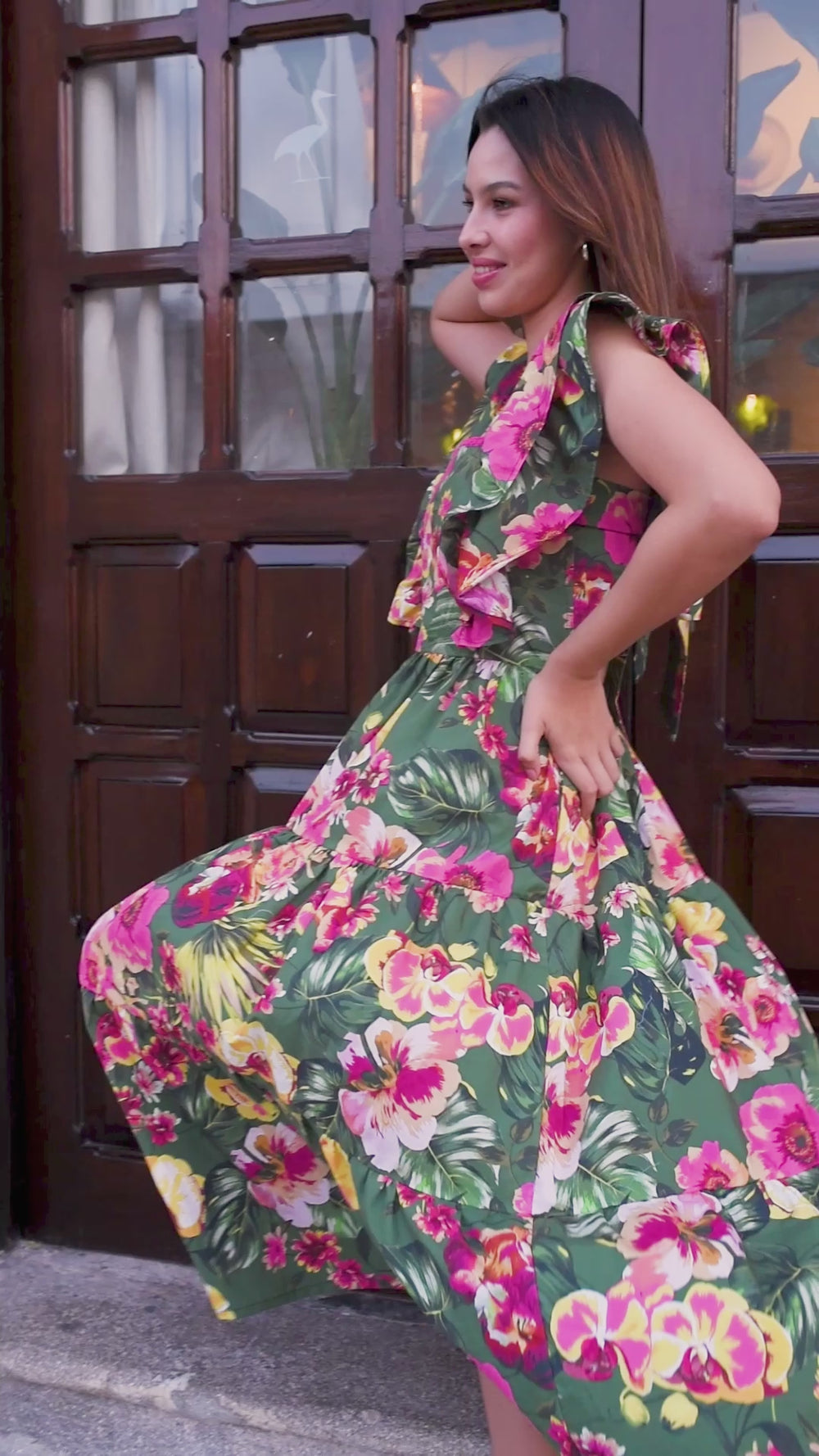 Andrea Dress| Punto de Cruz Floral Print – Margarita Mercantile