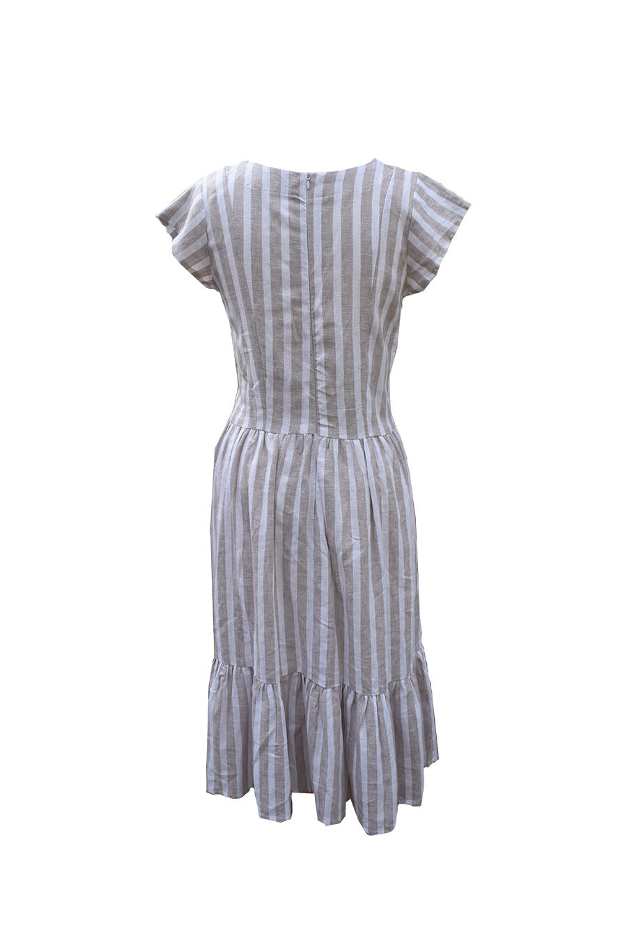 
                  
                    The Sadler Dress | Tan & White Stripes
                  
                