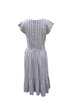Load image into Gallery viewer, The Sadler Dress | Tan &amp; White Stripes
