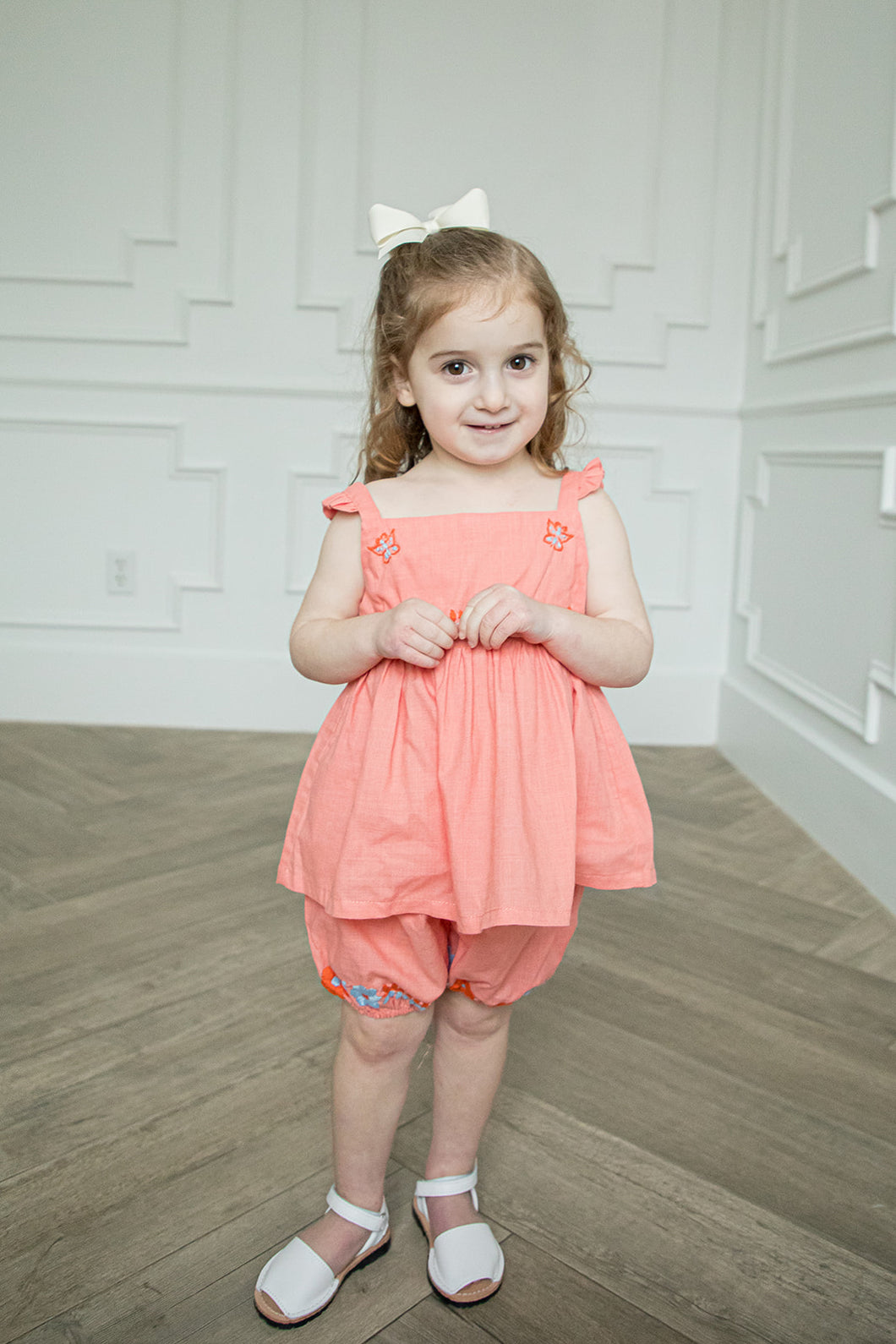 Girls Fiesta Bloomer set | Coral