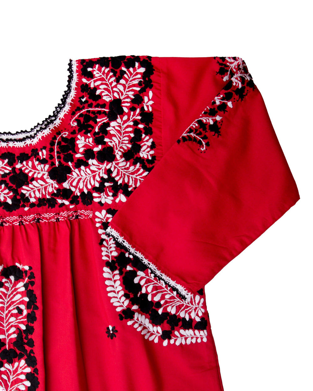 Carmen Dress | Red with Black & White