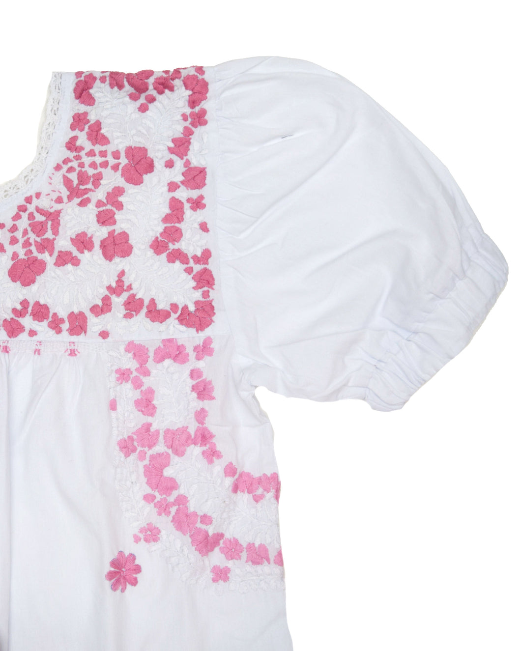 Carolina Dress | White with Pink