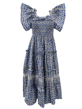 Load image into Gallery viewer, Pilar Deshilado Dress | Blue Floral
