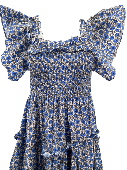 
                  
                    Pilar Deshilado Dress | Blue Floral
                  
                