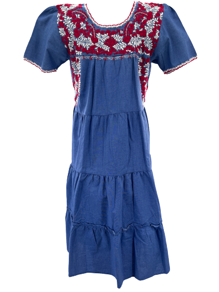 
                  
                    Gabriela Dress | Light Blue with Red & White
                  
                