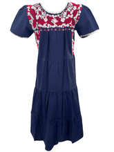 Load image into Gallery viewer, Gabriela Dress | Navy with White &amp; Red
