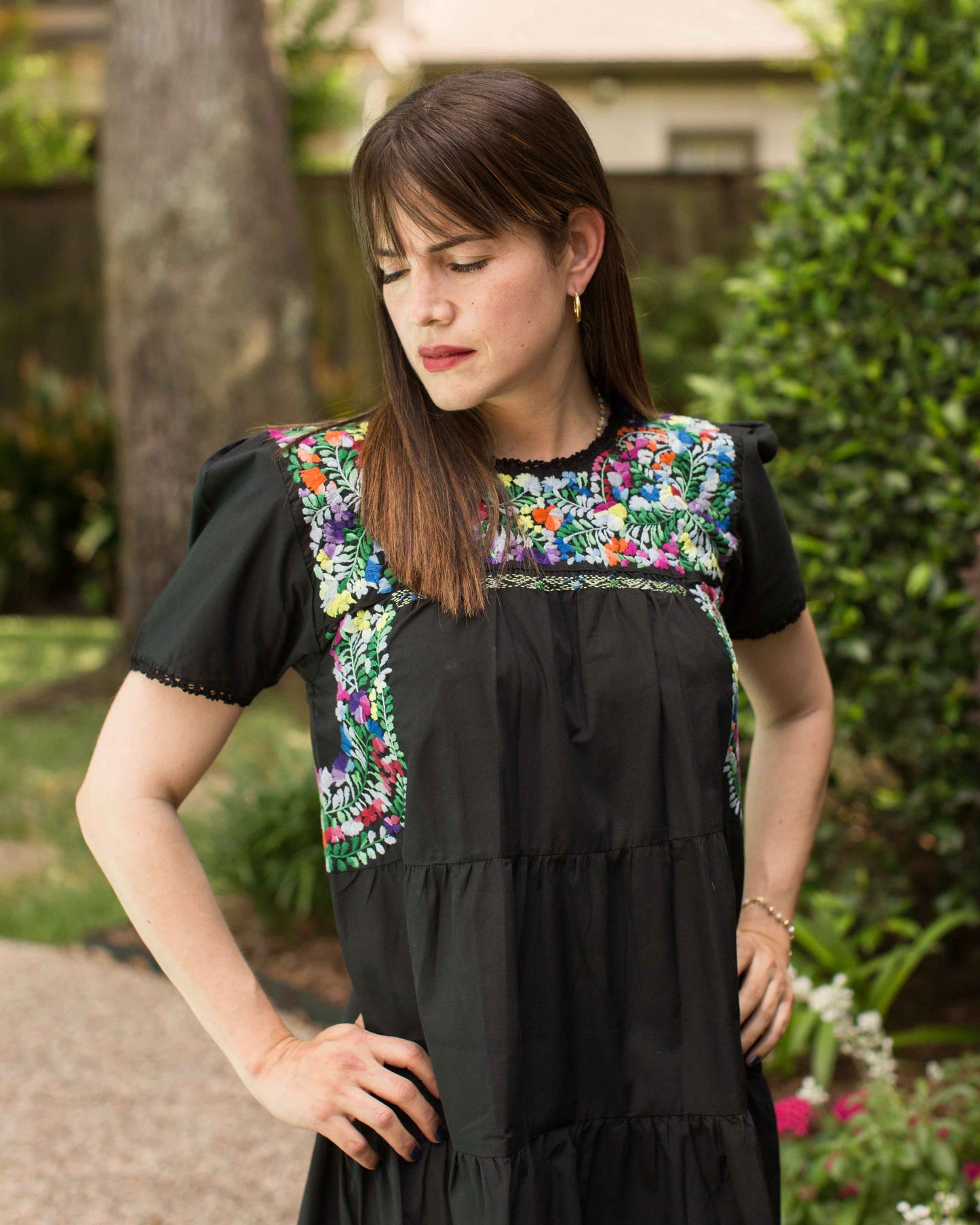 
                  
                    Gabriela Dress | Black with Multicolor
                  
                