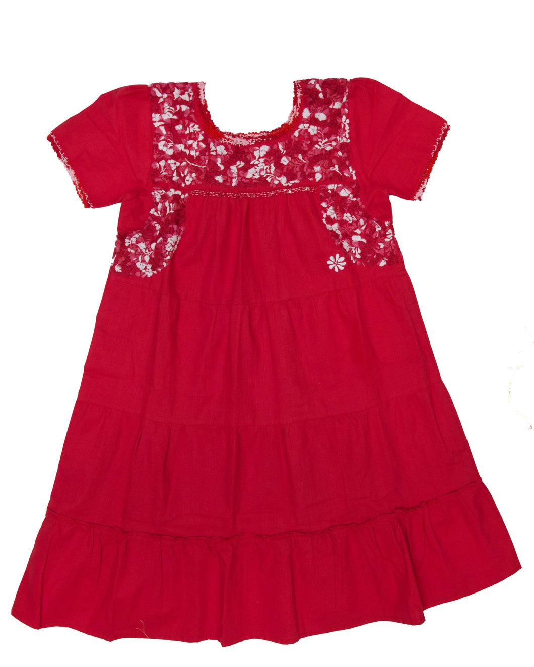 Girls Gabriela Dress | Red with Red Ombre