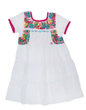Load image into Gallery viewer, Girls Gabriela Dress | White with Multicolor
