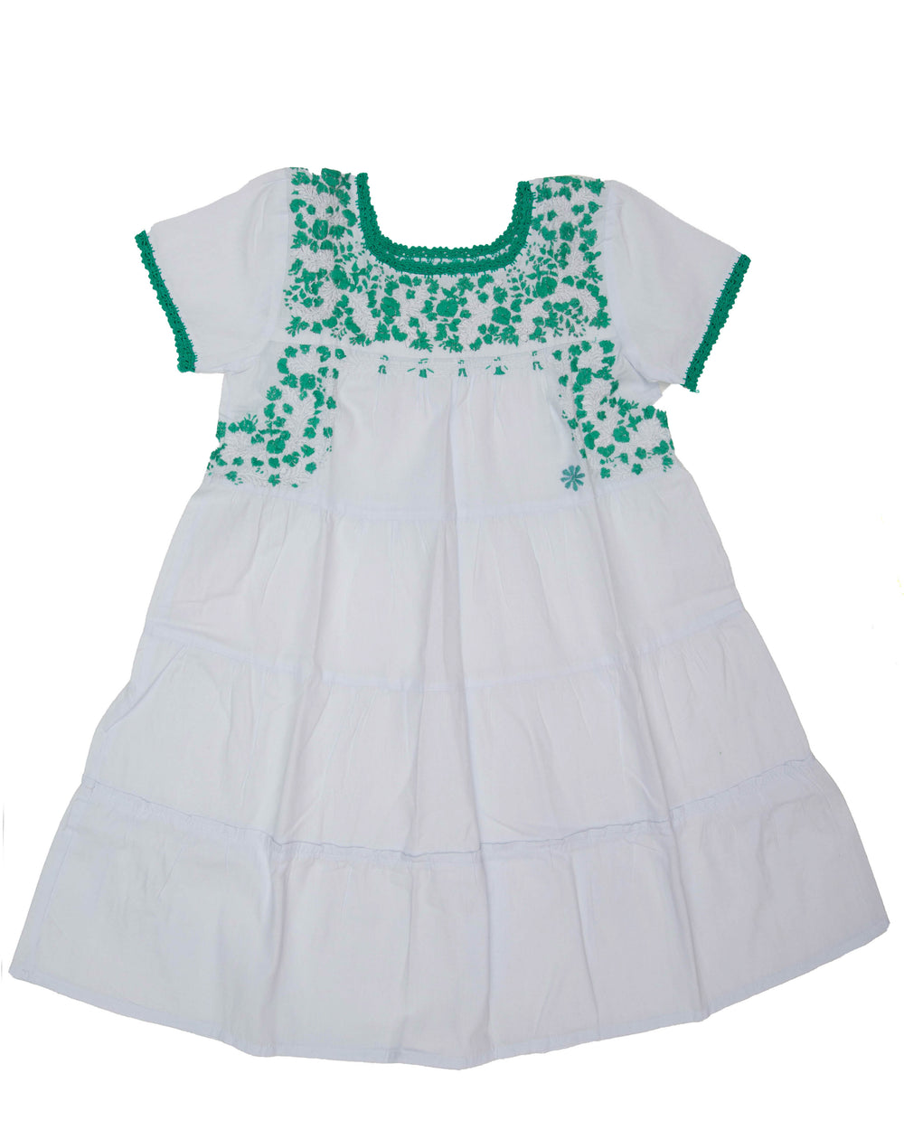 Girls Gabriela Dress | White with Teal