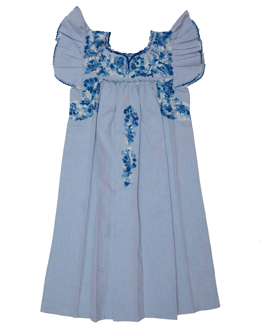 Girls Sara Dress | Blue with Blue Ombre